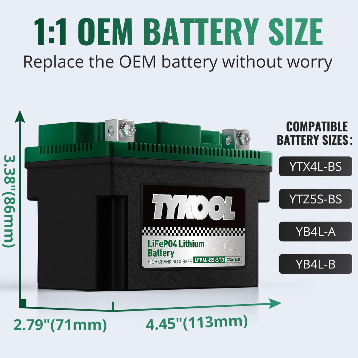 TYKOOL digital readout display showing voltage for quick status checks