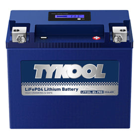 TYKOOL front view of battery showing compact durable housing and quick install benefit
