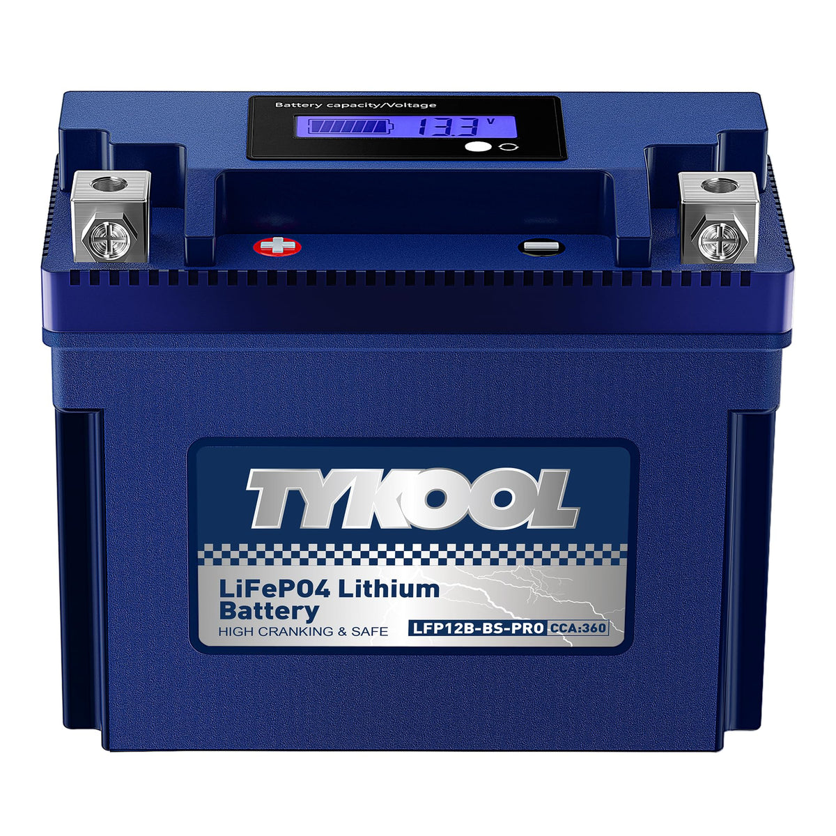 TYKOOL front pack view showing compact lithium design and lightweight benefit