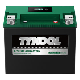 TYKOOL front view showing compact battery and benefits of lightweight design