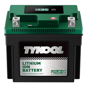 TYKOOL front view of battery showing compact form and terminals for easy fit
