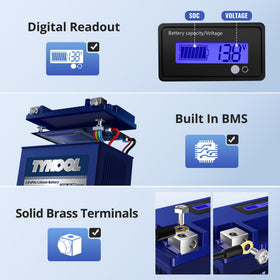 TYKOOL battery next to ruler illustrating dimensions for quick fit verification benefit