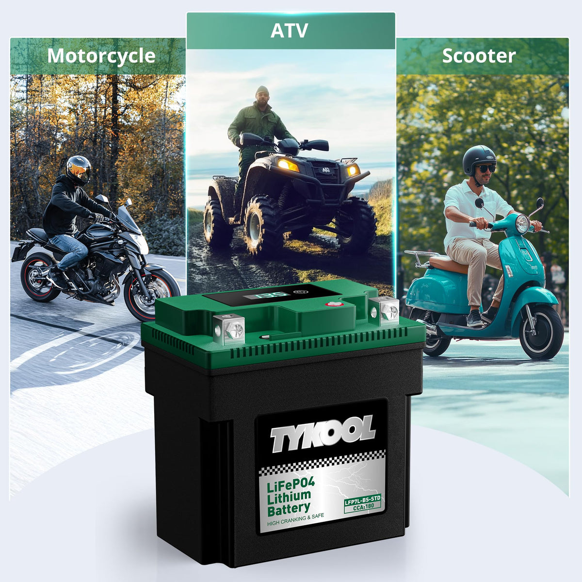 TYKOOL label and casing texture detail highlighting model and durability benefit