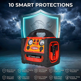Tyrell Chenergy inflating a car tire quickly with 260 PSI high-flow compressor benefit