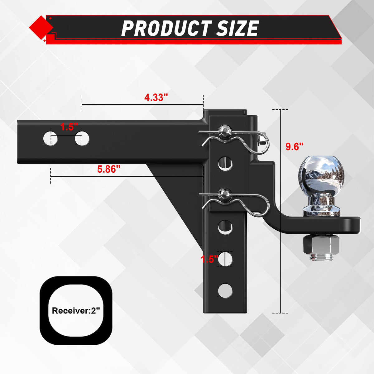 TYT close-up of adjustable channel showing indexed adjustment for precise leveling