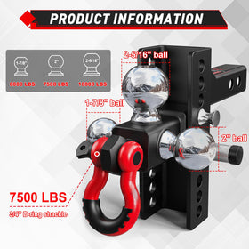 TYT adjustable shank detail showing indexed holes and 4.5 inch drop/rise ease of leveling