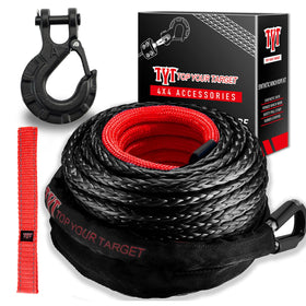 TYT front view of winch rope kit showing included hook and strap for quick identification and benefit