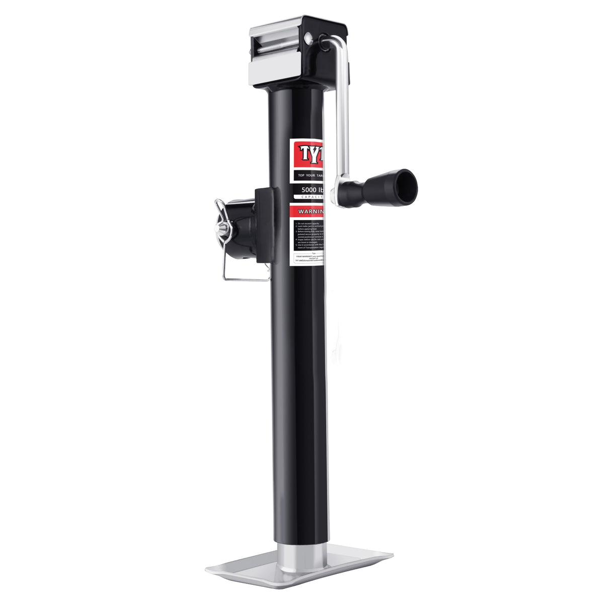 TYT front view of weld-on swivel jack showing compact profile and strength