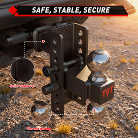 TYT hitch installed on pickup truck demonstrating stable trailer connection