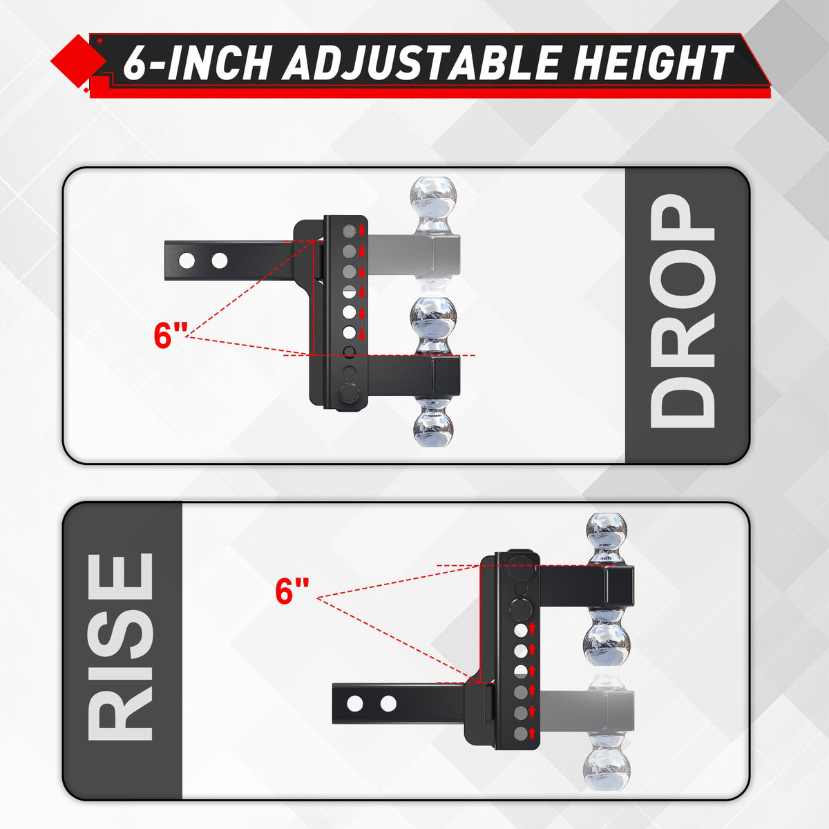 TYT detail of included locking hitch pins for increased security while towing