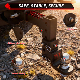 TYT pin and 5/8" premium lock detail emphasizing security and theft deterrence