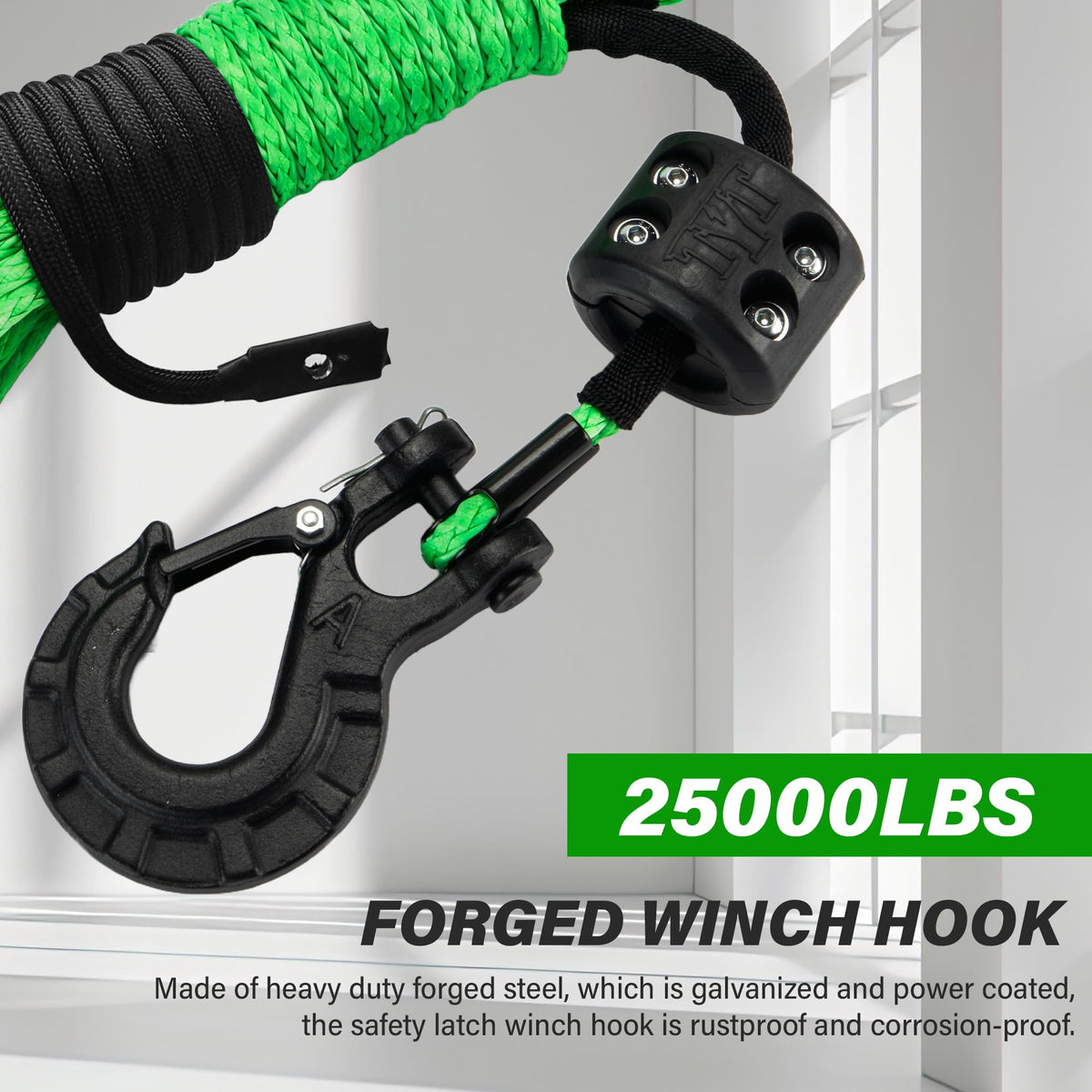 TYT protective nylon sleeve surrounding rope to prevent abrasion and UV damage