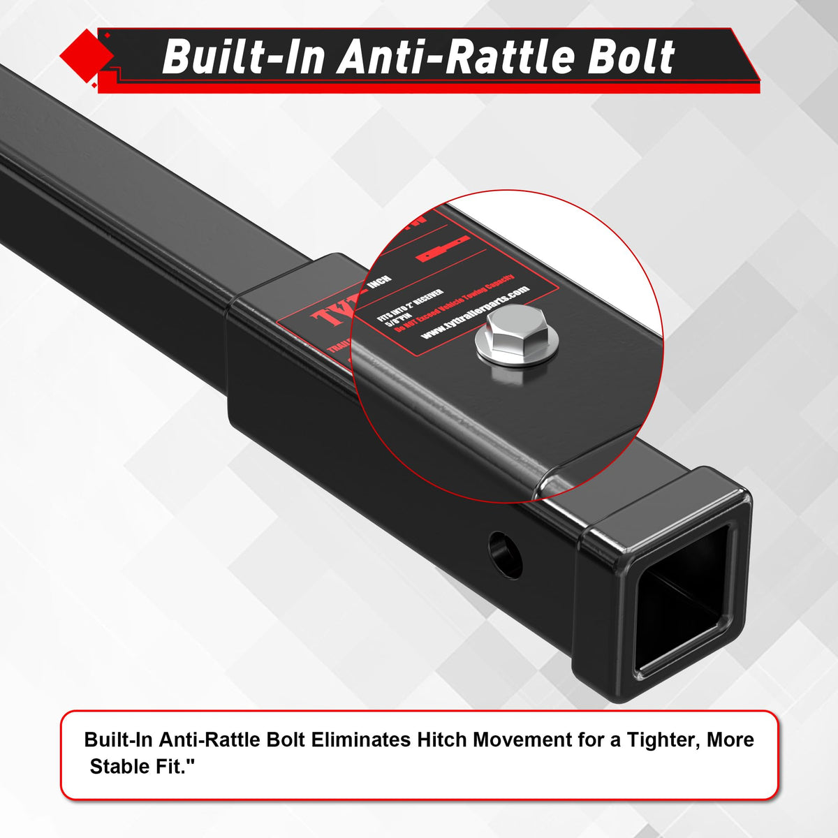 TYT side profile showing 12 inch length for added clearance and improved reach benefit