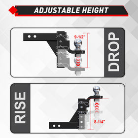 TYT size comparison with ruler showing 9.5" drop and 8.25" rise for fit planning
