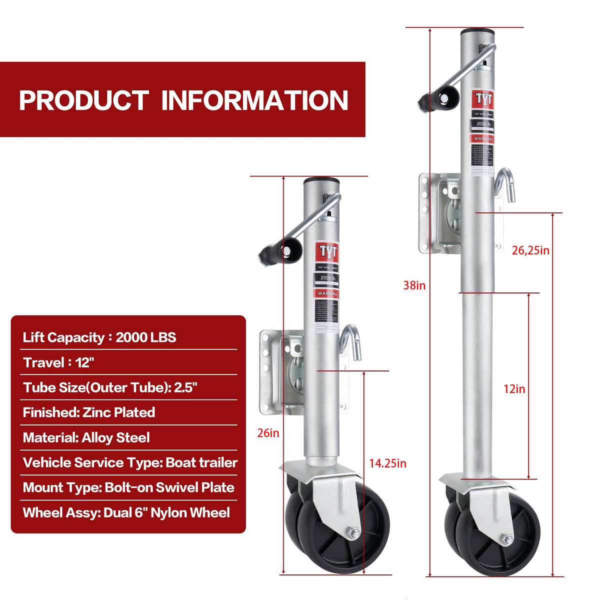 TYT swivel bracket detail highlighting pull-pin lock and secure stow benefit