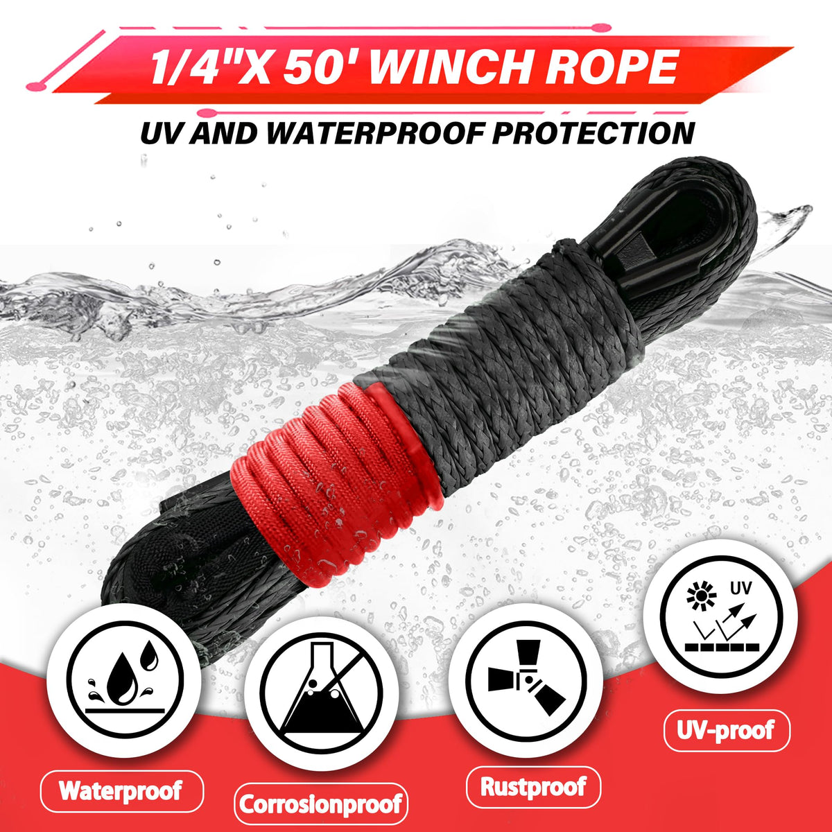 TYT synthetic rope close-up texture displaying braided strength and lightweight benefit