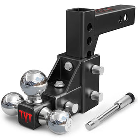 TYT tri-ball front view showing all three balls for quick trailer matching