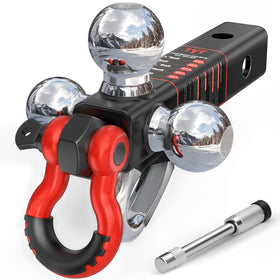 TYT front view of tri ball mount showing all three balls and benefits of versatility