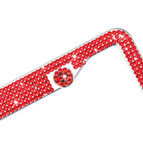TZARROT close-up of red rhinestones highlighting detailed craftsmanship and sparkle