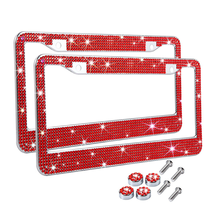 TZARROT red bling front view showing sparkly rhinestone frame and stylish shine