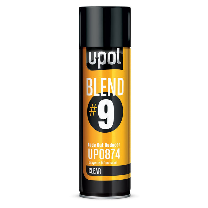 U-POL Blend#9 aerosol front packaging showing label and fast blending benefit