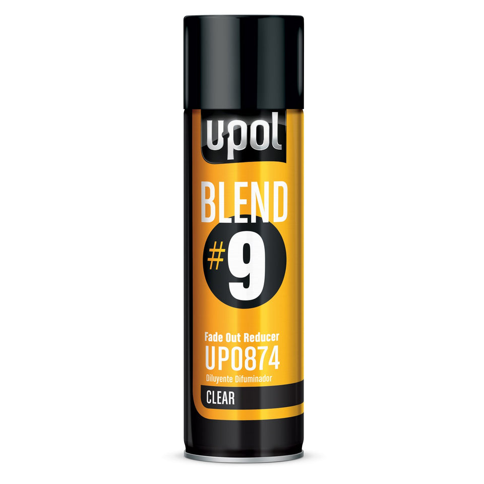 U-POL Blend#9 aerosol front packaging showing label and fast blending benefit