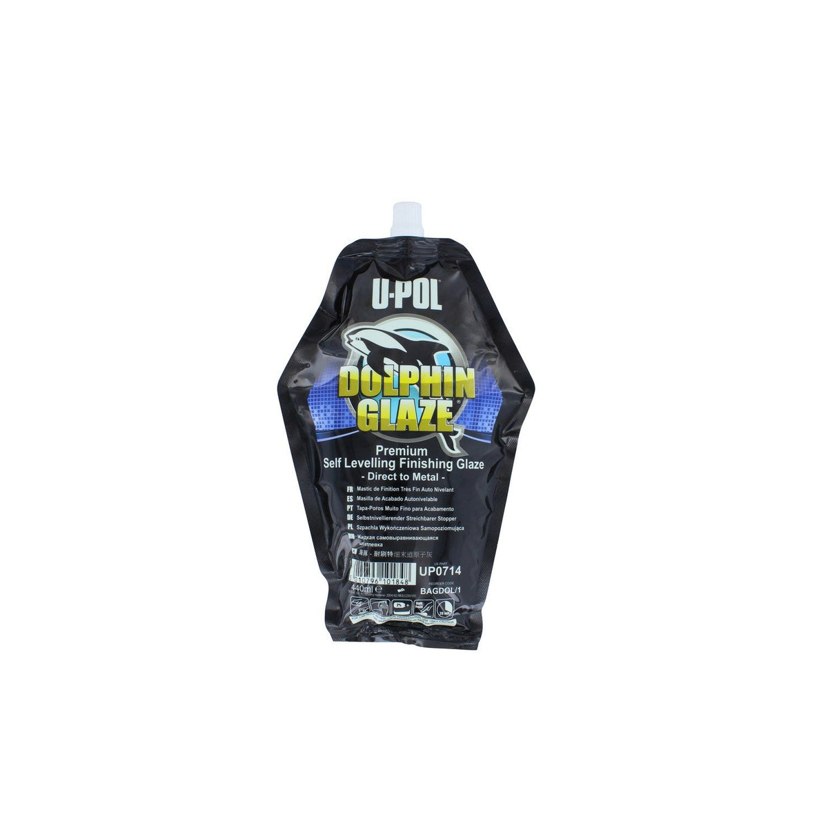 U-POL Dolphin Glaze front can showing label and smooth finish benefit