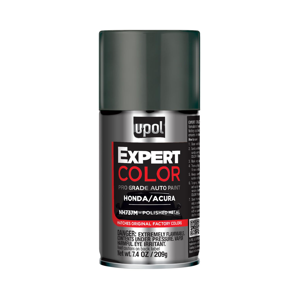 U-POL Expert Color front can showing NH737M Polished Metal and clear labeling benefits durable finish