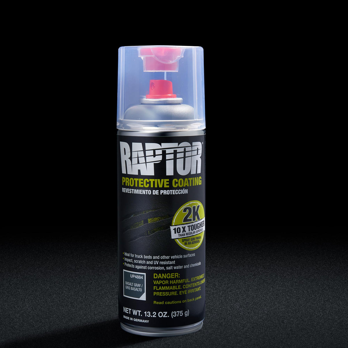 U-POL Raptor 2K textured spray close-up showing durable finish and grit