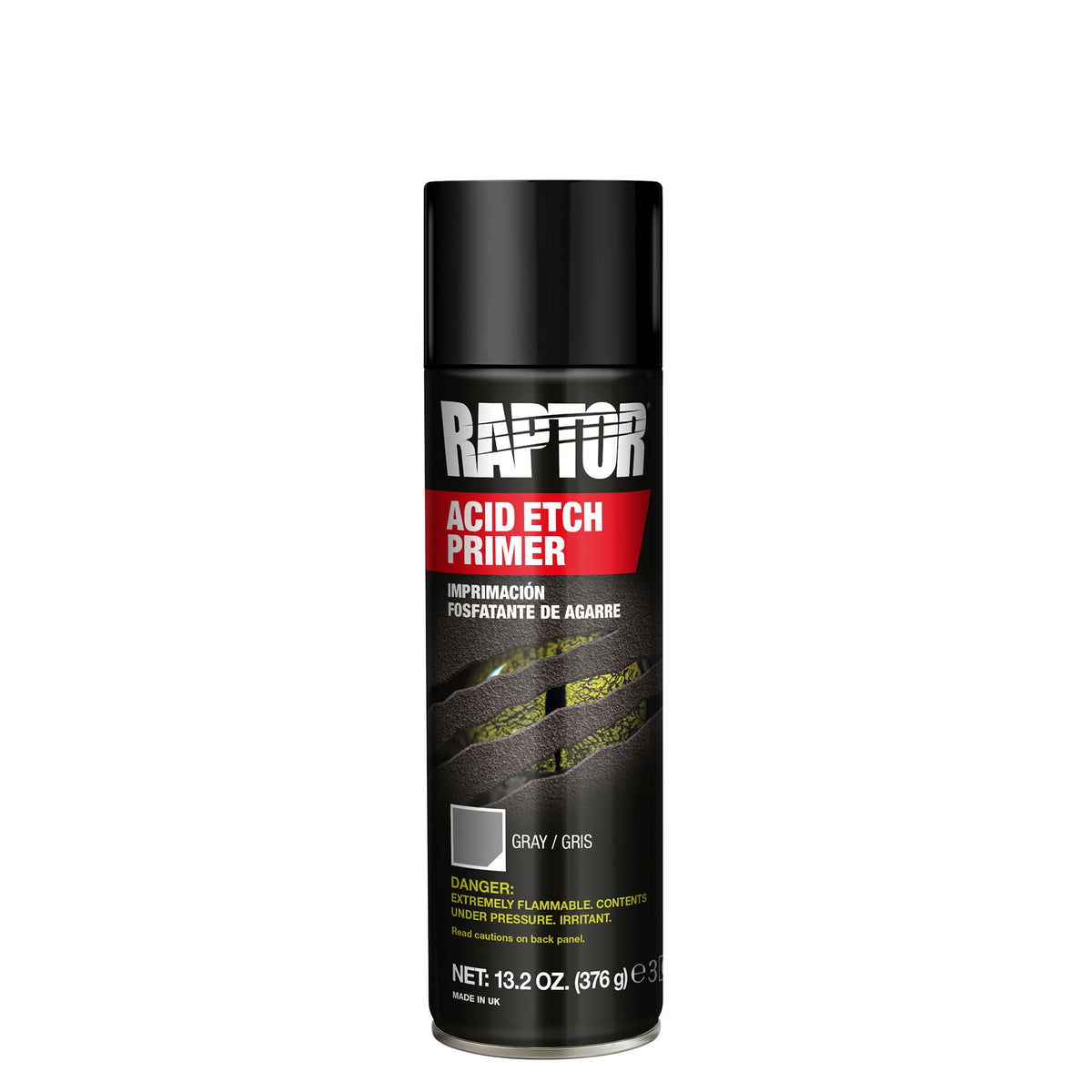 U-POL Raptor aerosol front packaging showing product and capacity benefit