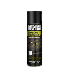 U-POL Raptor adhesion promoter aerosol front view showing label and 12 oz can benefits