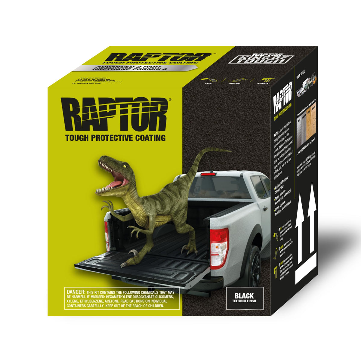 U-POL Raptor front packaging showing kit contents and professional finish benefit