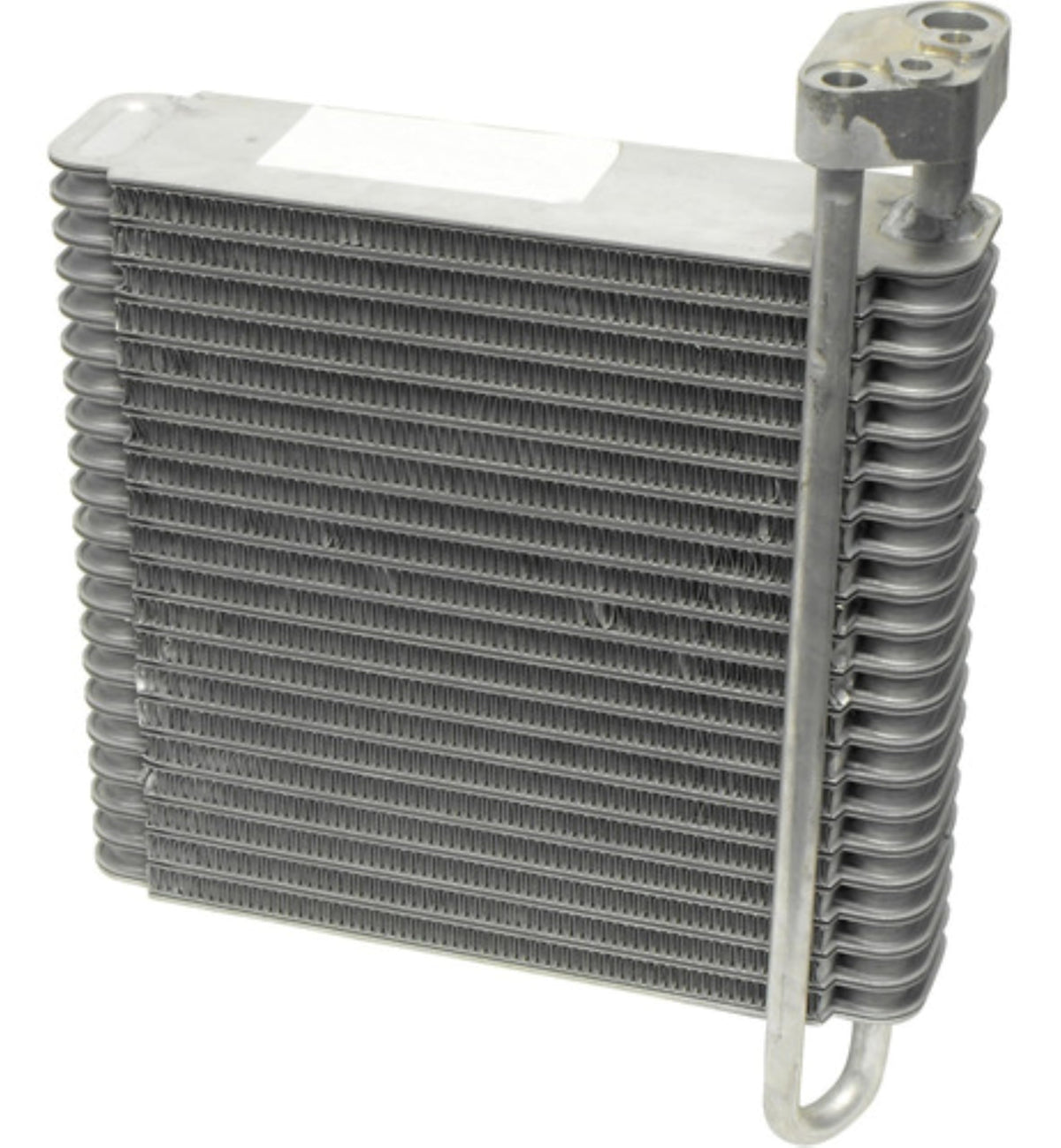 UAC evaporator core front view showing plate-fin design and efficient cooling