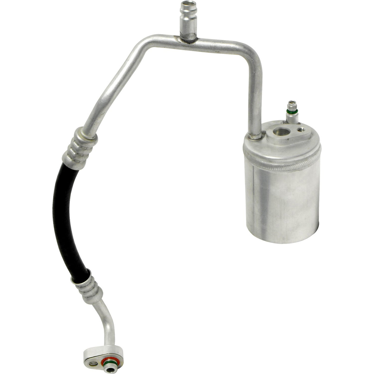UAC front view of drier and hose assembly showing connectors for reliable fit