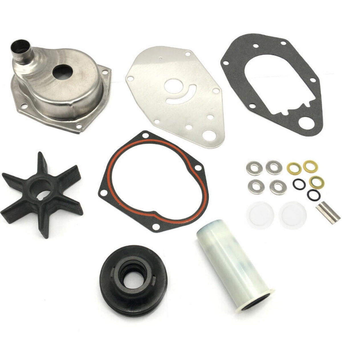 UANOFCN front view of impeller kit showing all included parts and fitment benefits