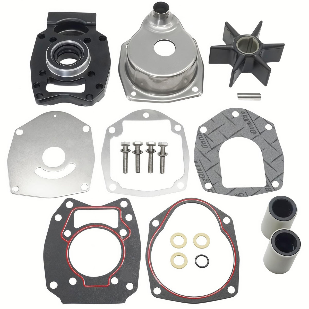 UANOFCN front view of complete impeller kit showing included parts for quick identification and fit