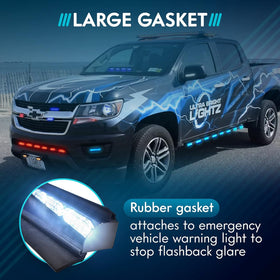 UBL gasket fitted on an emergency vehicle light bar showing professional low-profile benefit