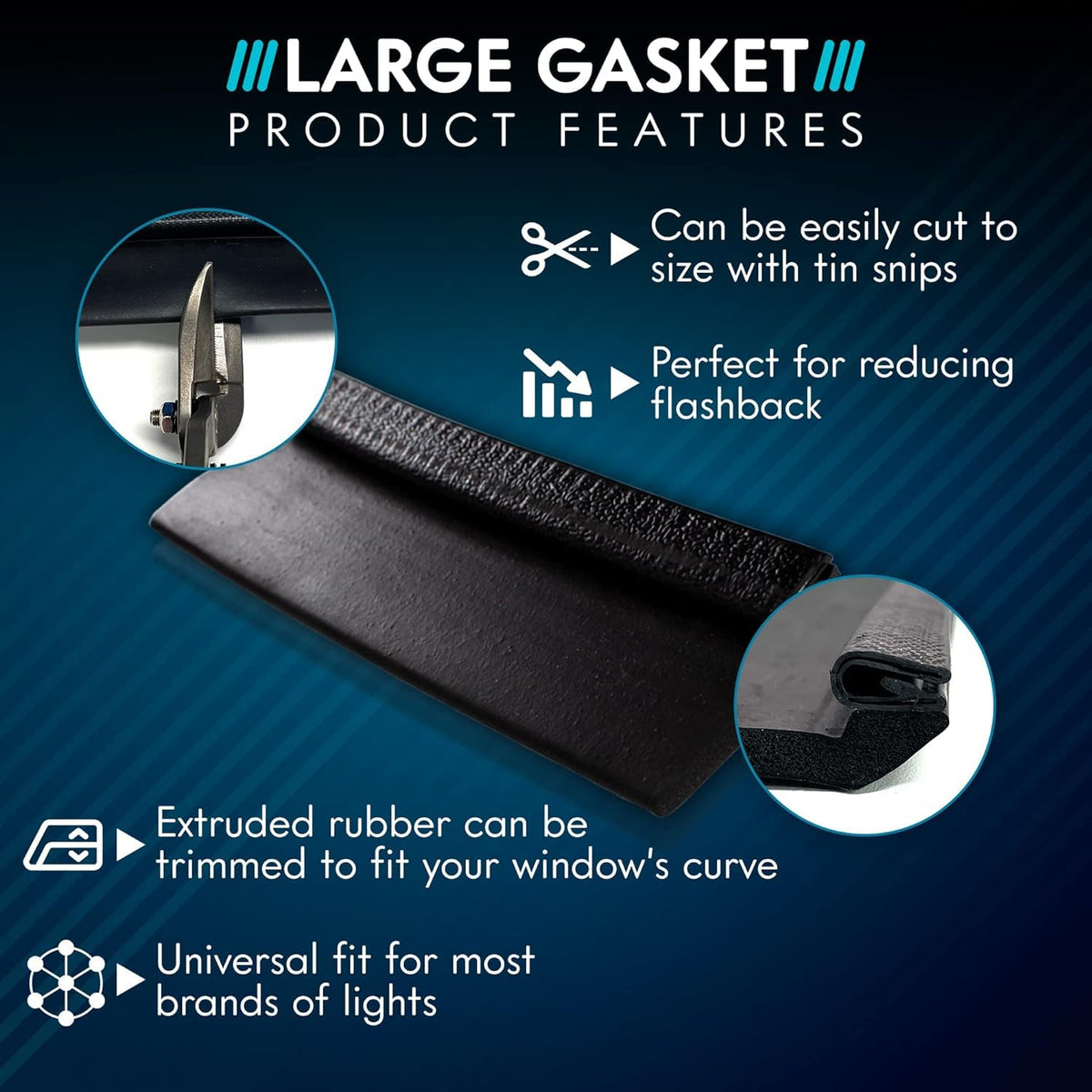 UBL packaging with gasket rolled and included instructions showing ready-to-install benefit