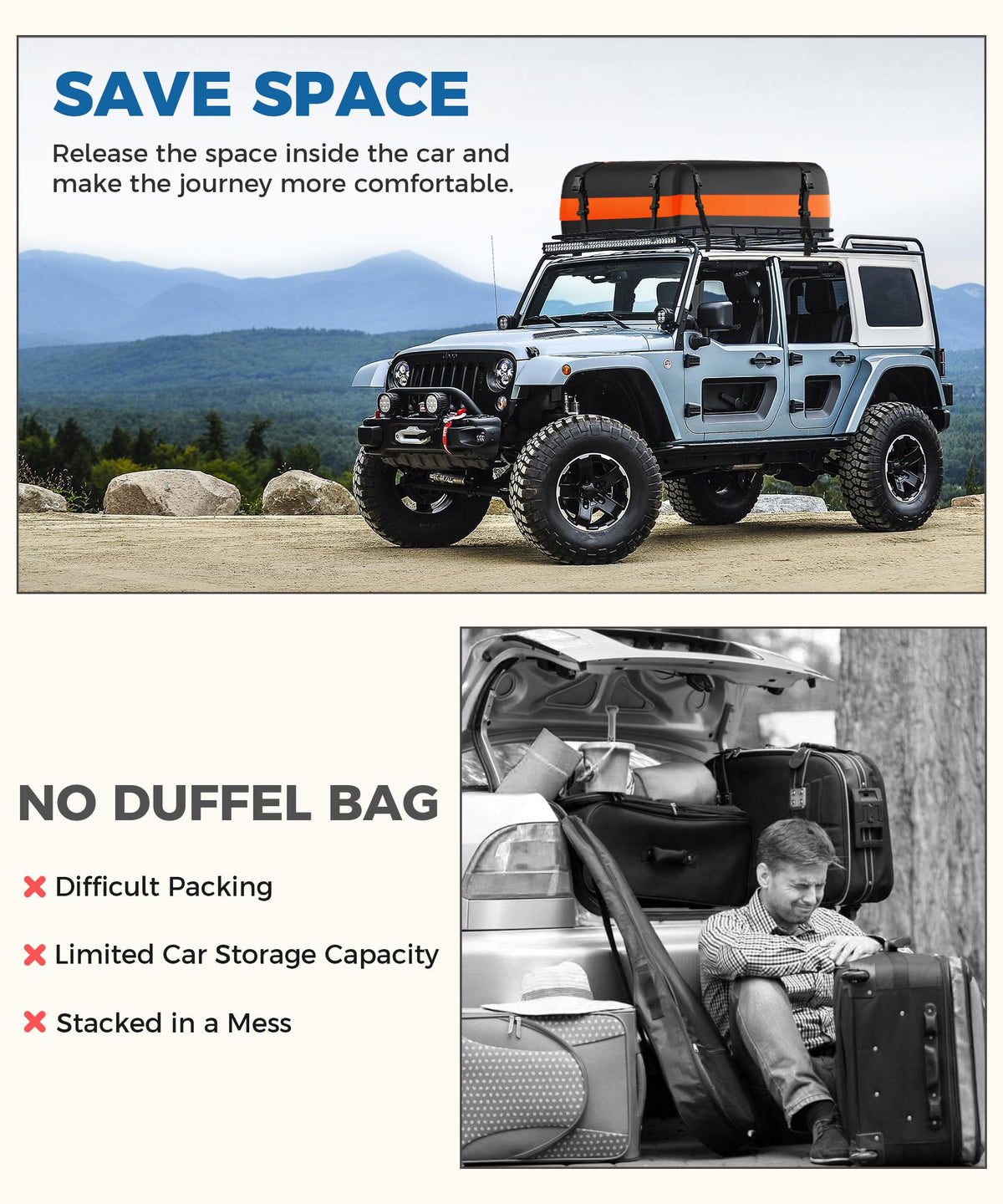 UBOG folded in storage bag showing compact space-saving convenience