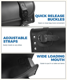 UBOG bag mounted on motorcycle fork demonstrating stable fit