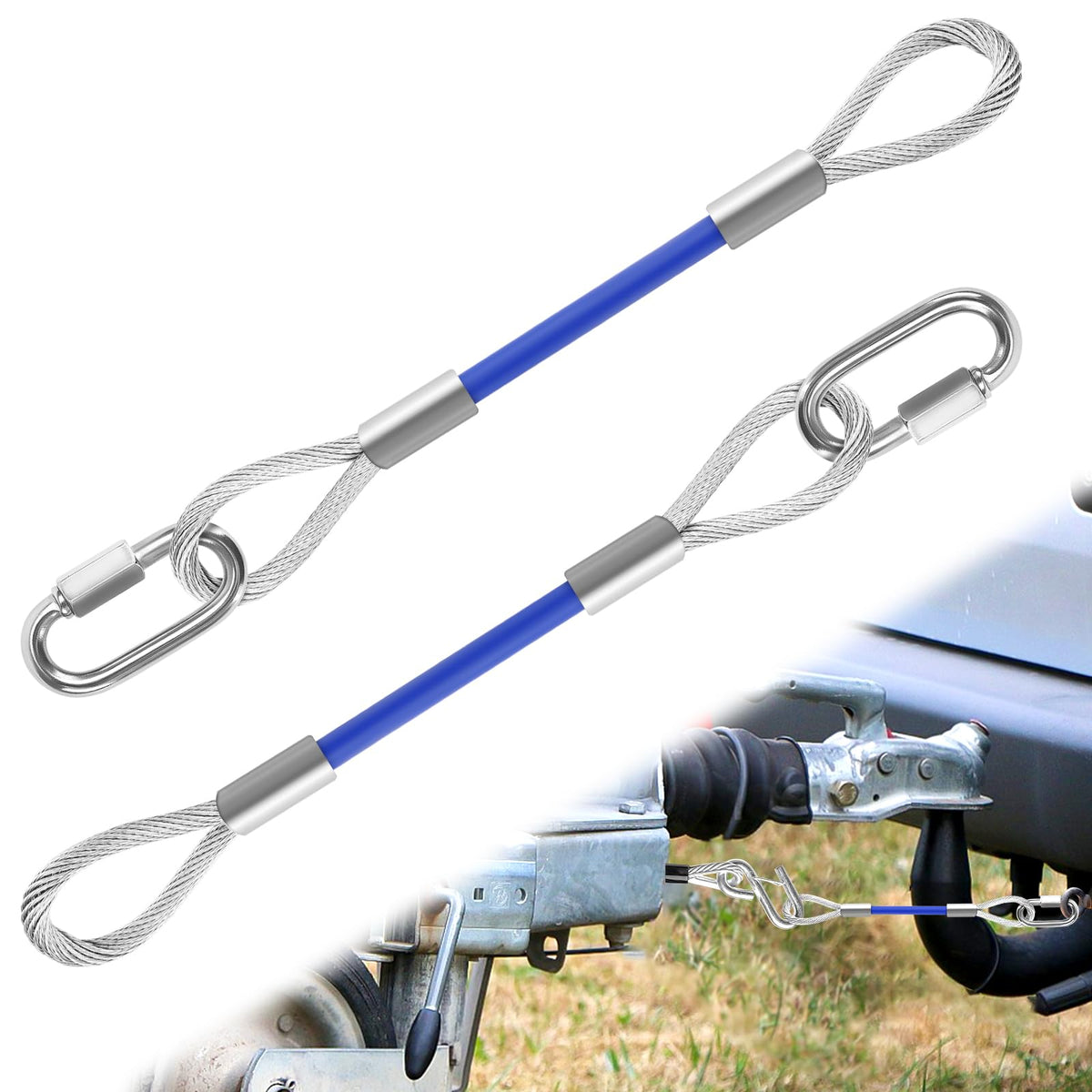 UCandy front pack showing two 12 inch trailer cable extensions for quick installation