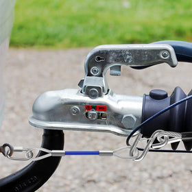 UCandy extension cable in use on vehicle hitch demonstrating improved chain reach