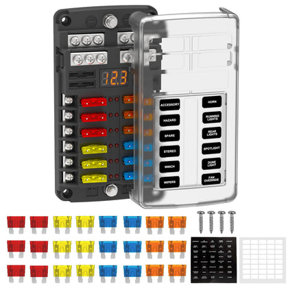 UCkasayfy fuse block front panel showing numbered slots and compact layout for neat installations