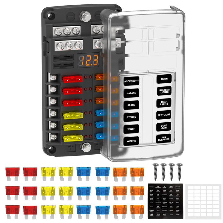 UCkasayfy fuse block front panel showing numbered slots and compact layout for neat installations