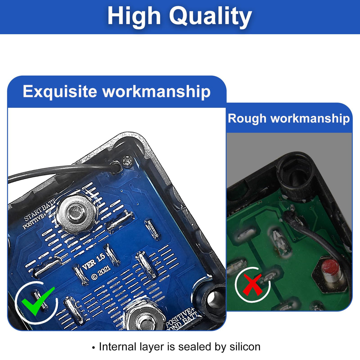 UCkasayfy wiring diagram printed on label showing correct hookup for safe, reliable battery isolation