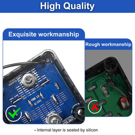UCkasayfy wiring diagram printed on label showing correct hookup for safe, reliable battery isolation