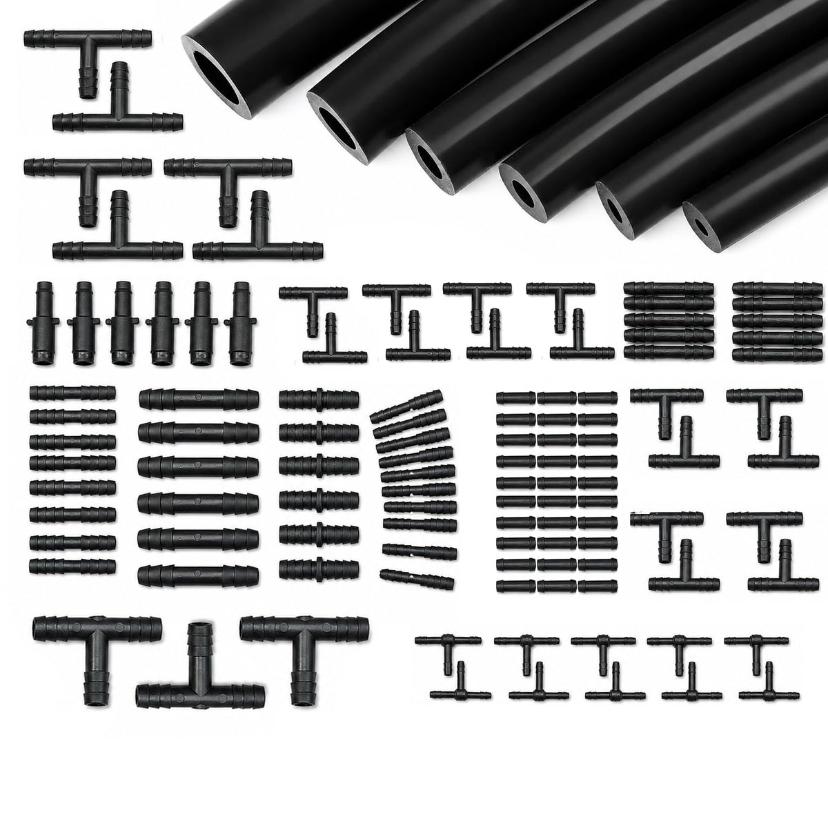Ucreative front view of 6 hoses and 113 connectors showing full kit benefits