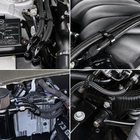 Ucreative installed AN10 hose in engine bay demonstrating neat routing