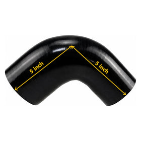 Ucreative elbow next to ruler for scale, helps verify fit for 3.5"–4" pipes
