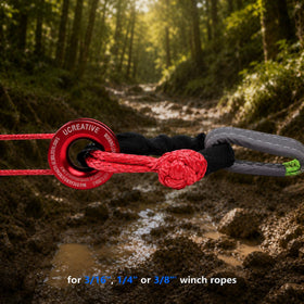 Ucreative UHMWPE soft shackle close-up highlighting durable low-weight benefit